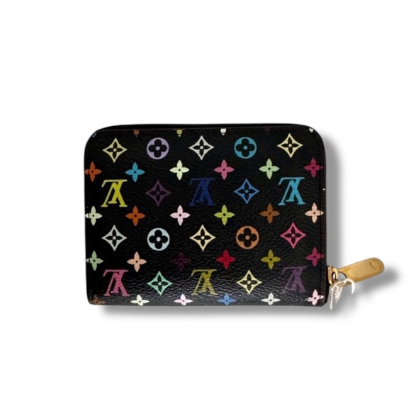 🆕💞LOUIS VUITTON Murakami Black Multicolor Monogram Zippy Coin Purse Gold-Tone HW - Picture 2 of 13